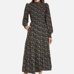 NWT Boden Prairie Print Smocked Tiered Midi Dress Size 12
